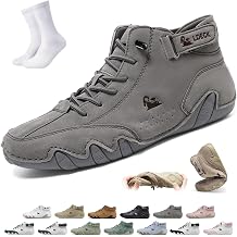 Men Women Handmade Leather Orthopedic Hiking Boots   Waterproof Breathable Vogldeck Barefoot High Boots with Ankle Support, Arch Support & Non-Slip Beck Shoesgrey,13 UK