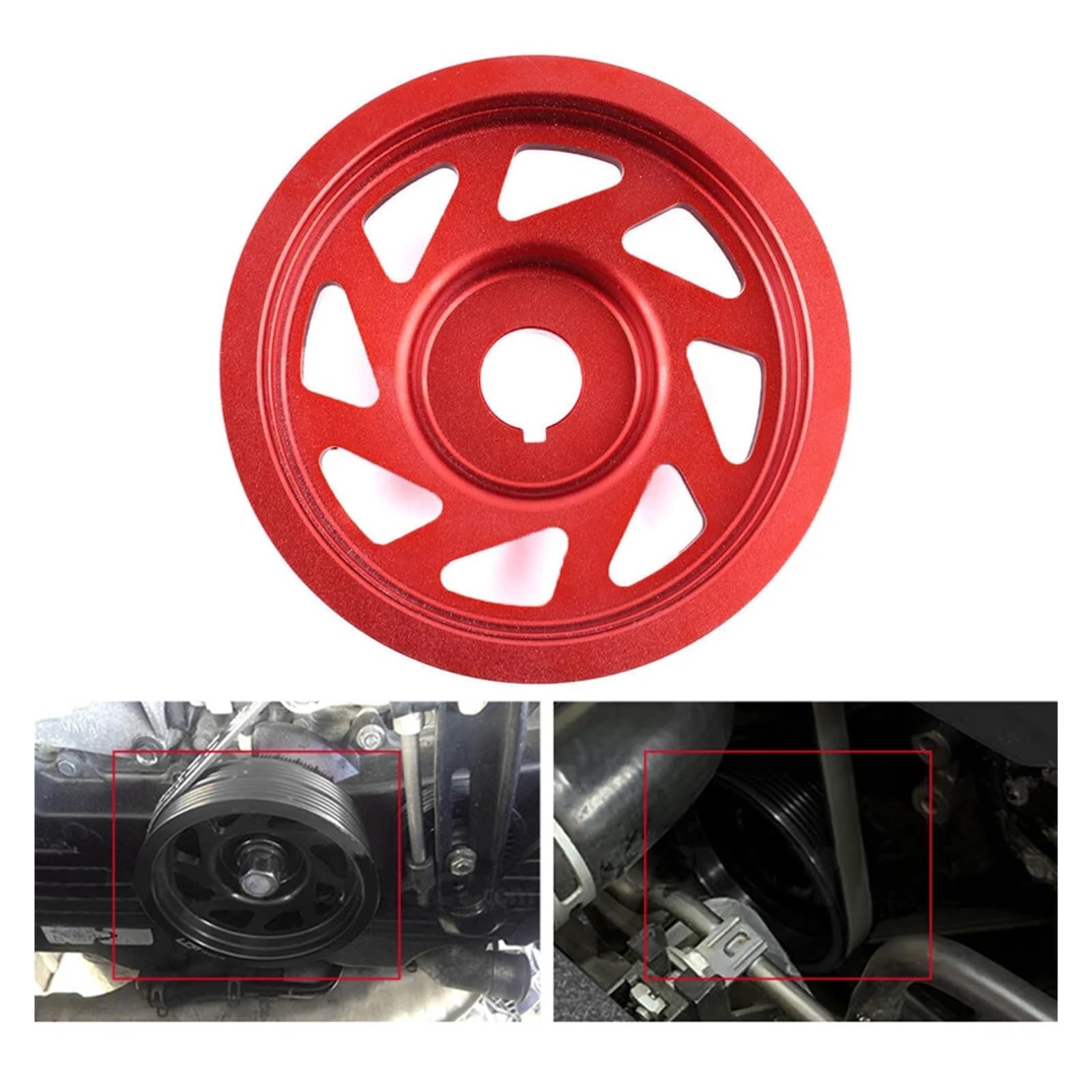 Polea de cigüeñal de carreras para Subaru Impreza WRX Sti, aluminio, color negro, peso ligero (negro)