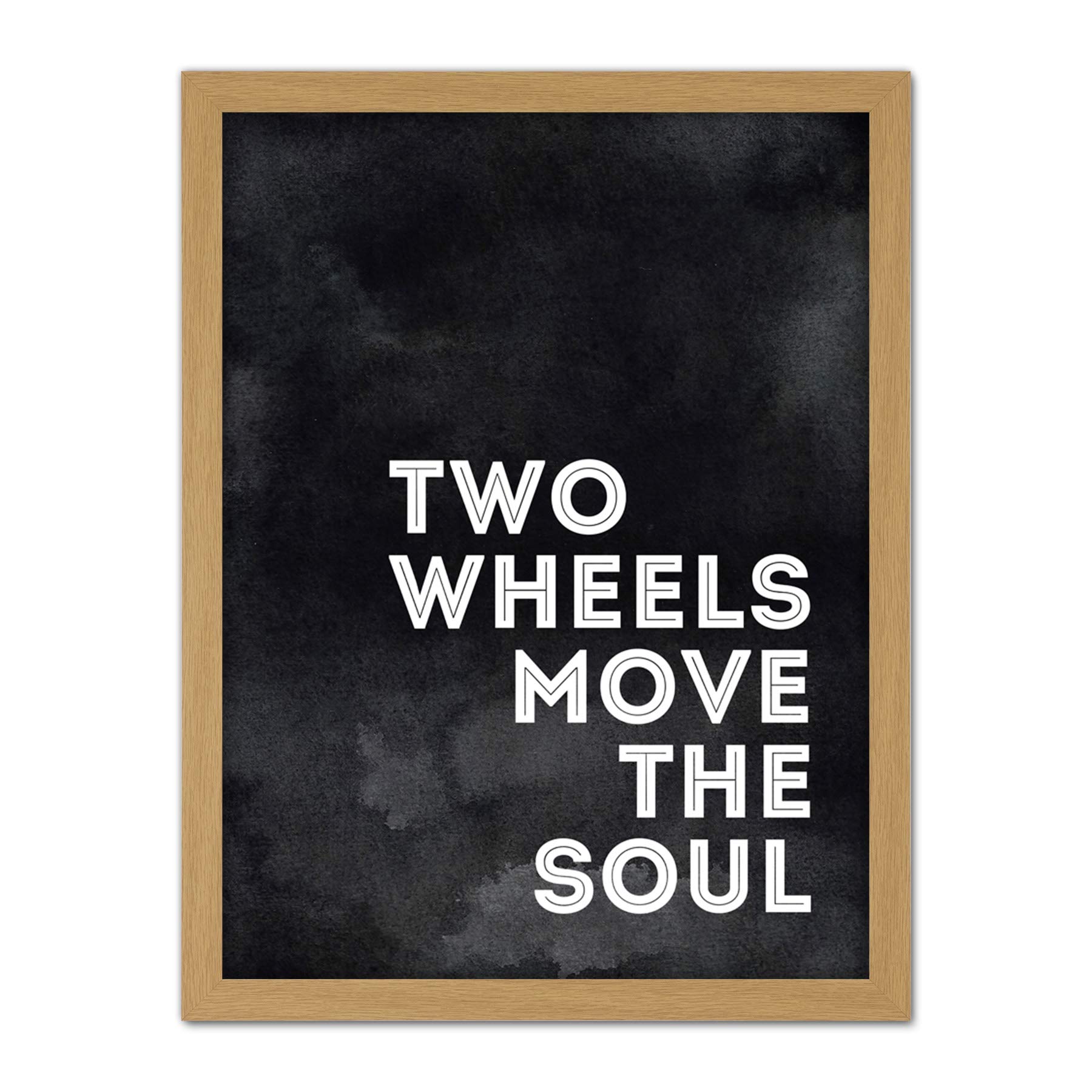 Wee Blue Coo Two Wheels Move The Soul Artwork Framed Wall Art Print 18X24 Inch