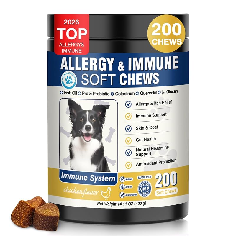 Suplemento para cães com probióticos e sabor de frango Nuzzlea – 200 unidades mastigáveis