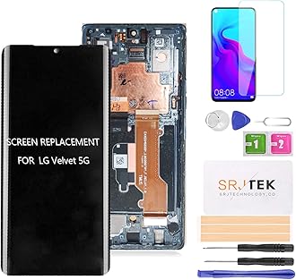 for LG Velvet 5G Screen Replacement for LG Velvet 5G LCD Display for LM-G900N LM-G900EM LM-G900 Digitizer Touch Screen Assembly Replacement Repair Parts with Frame