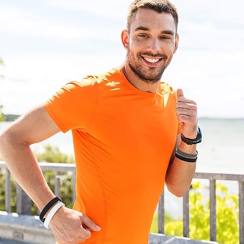 Vista 13 de 12 pulseras de goma, pulseras de silicona de color sólido, paquete múltiple de pulseras en blanco para eventos, bandas de goma para fiestas (negro)