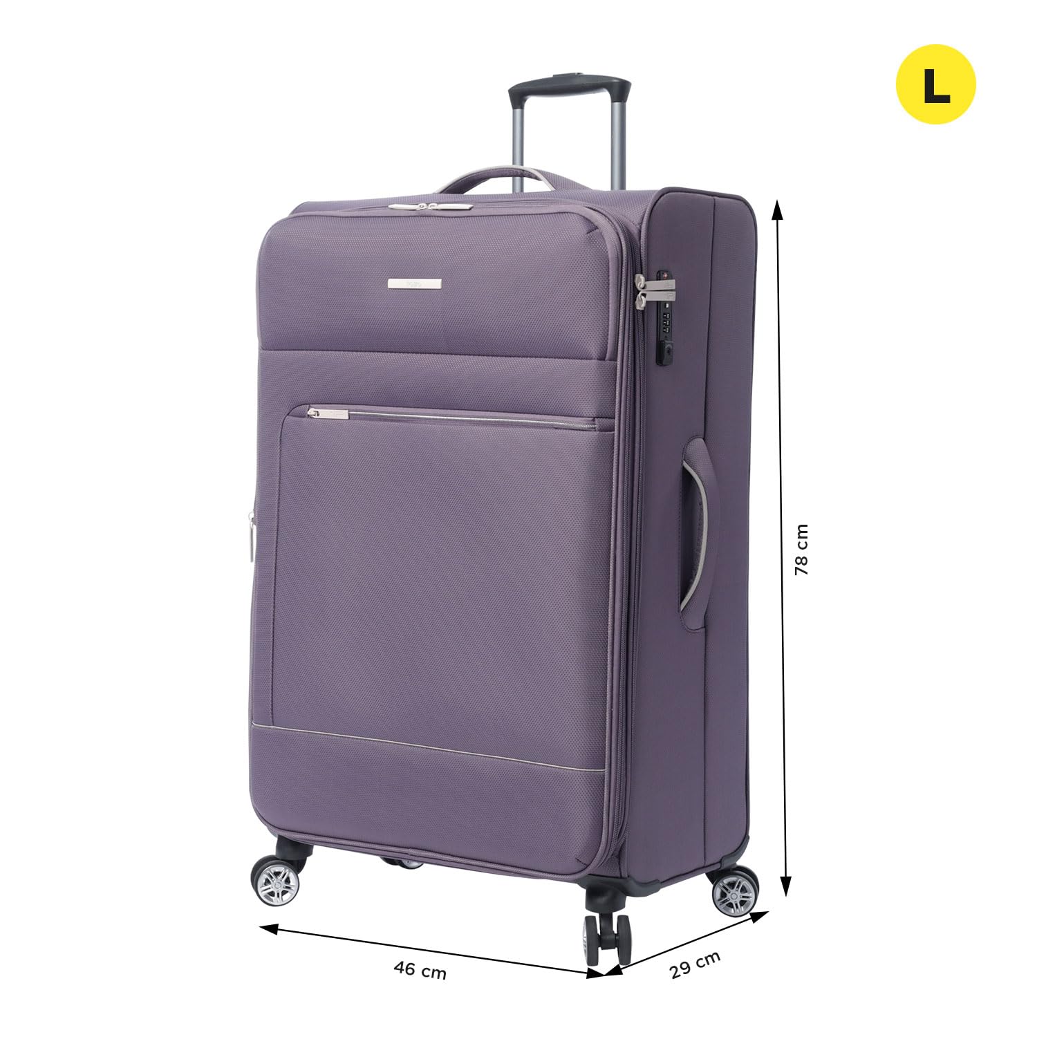 TOTTO - Maleta de Viaje Tela, Modelo Liviana, Maleta Grande, Capacidad 108 L, Bolsillos Acceso Rápido, Ruedas Dobles Giro 360º, Manija Telescópica, Correas Internas, Candado TSA, Color Montana Grape