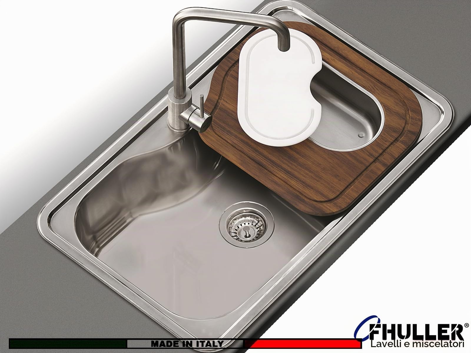 LK800VS ● Lavello Vascone Vasca Grande Incasso Cucina FHULLER LOGIKA Acciaio Spessore 7/10 Spazzolato 80 X 50 1 Vascone H 19,5 Foro Tops 78X48 Made in Italy Tutto lo spazio di cui avete bisogno,