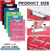 Vista 2 de Yeaqee 24 Pcs Thank You Plastic Clipboards 12.5 x 9 Inch Clipboard with Low Profile Clip A4 Letter Size Clip Boards Inspirational Employee