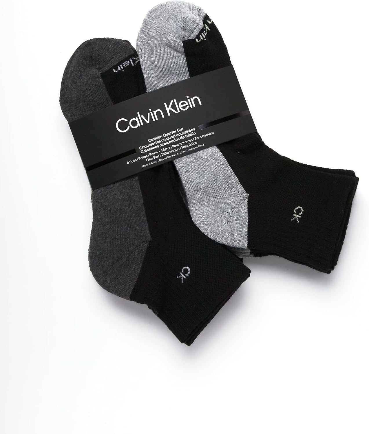 Calvin Klein Mens Quarter Socks - 6 Pack Cushioned Mini Crew Athletic Socks for Men, Ideal for Running, Sport, and Hiking - Image 3