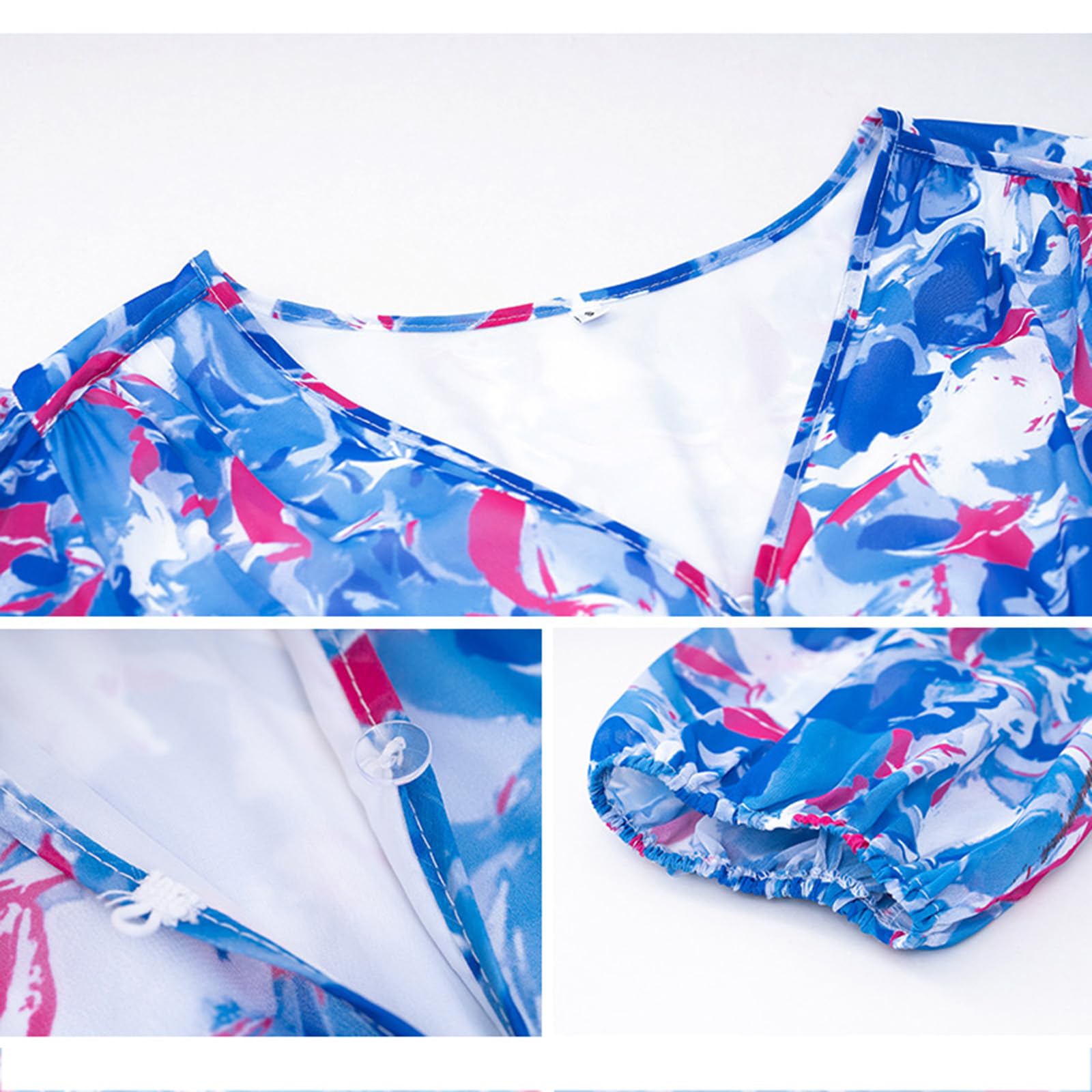 Vestido Bohemio de Verano para Mujer, Elegante Vestido Midi Floral con Cuello en V, Vestido Playero Fluido para Mujer