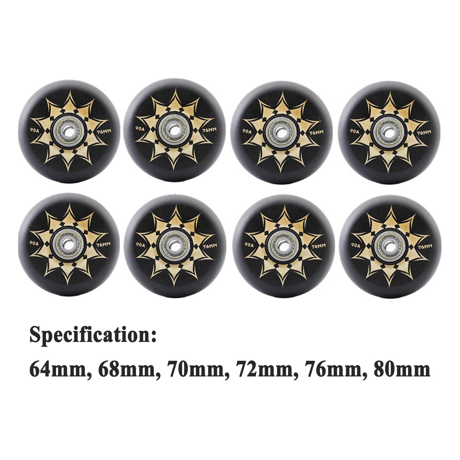 Amazon.co.jp: N/A インラインスケートウィール90A（8パック）、64mm