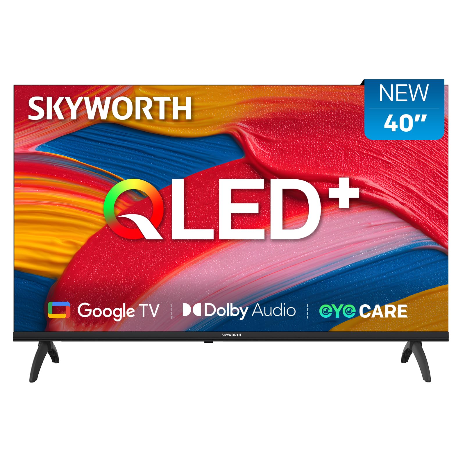 SKYWORTH 40 Inch QLED Smart TV, FHD TV Compatible with Google TV