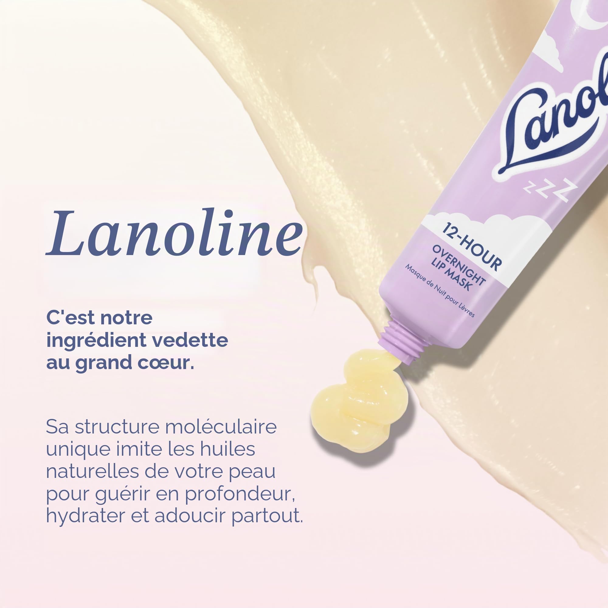 Masque à lèvres de nuit 12 heures – Hydratant riche pour les lèvres avec acide hyaluronique, vitamine C et céramides – Restaure, adoucit et régénère les lèvres pendant que vous dormez – Soin des