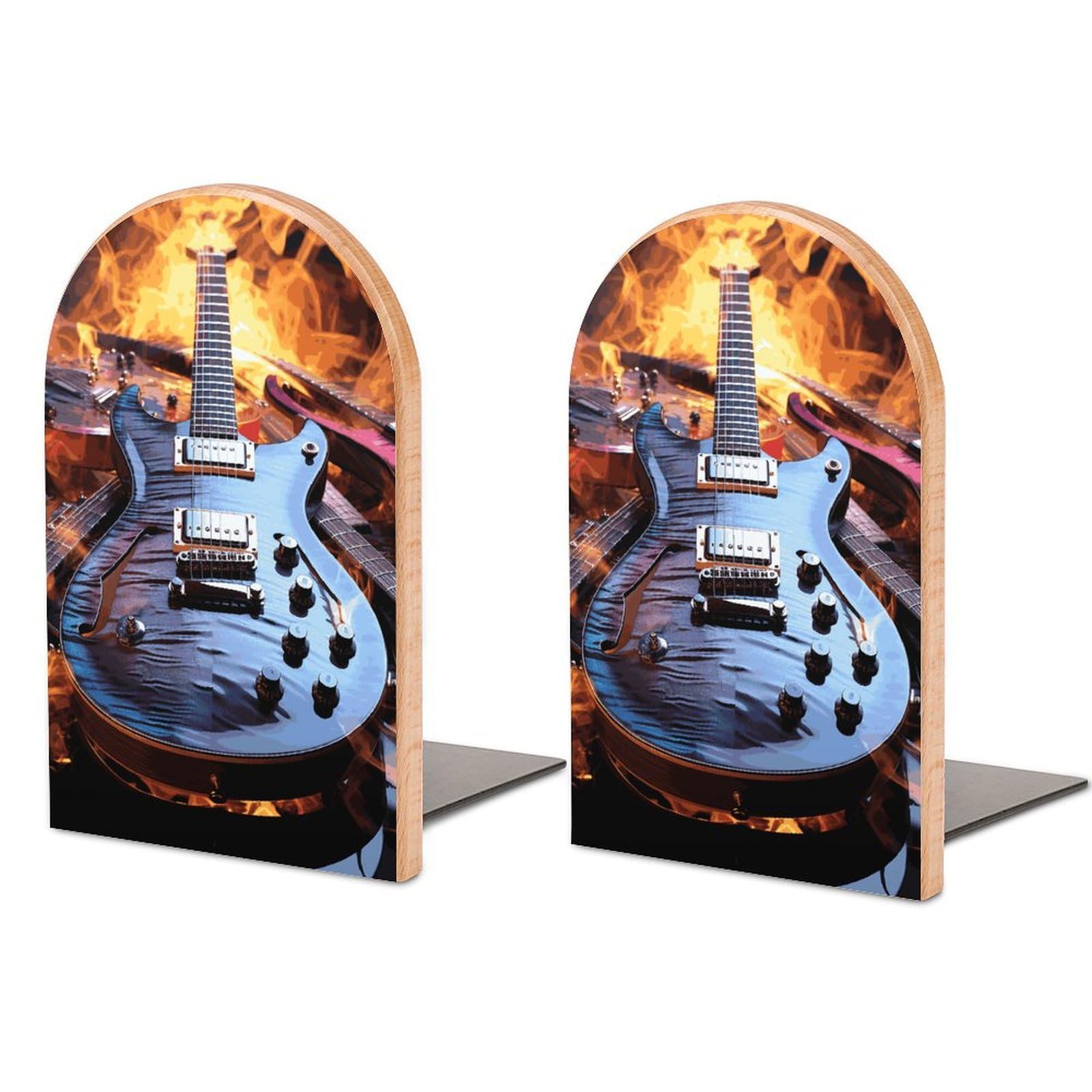 Serre-livres guitare bois magique cadeau idéal passionné musique rock
