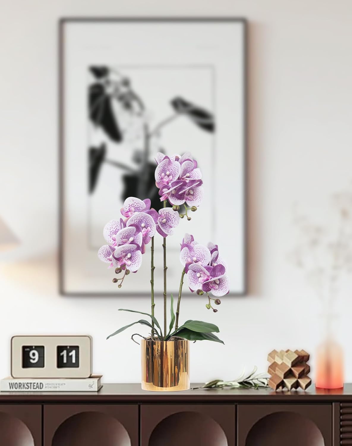 Artificial Orchid Flowers Set Fake Phalaenopsis Flower Faux Butterfly Orchid Real Touch Orchid for Wedding Home Office Party Hotel Yard Decoration Restaurant