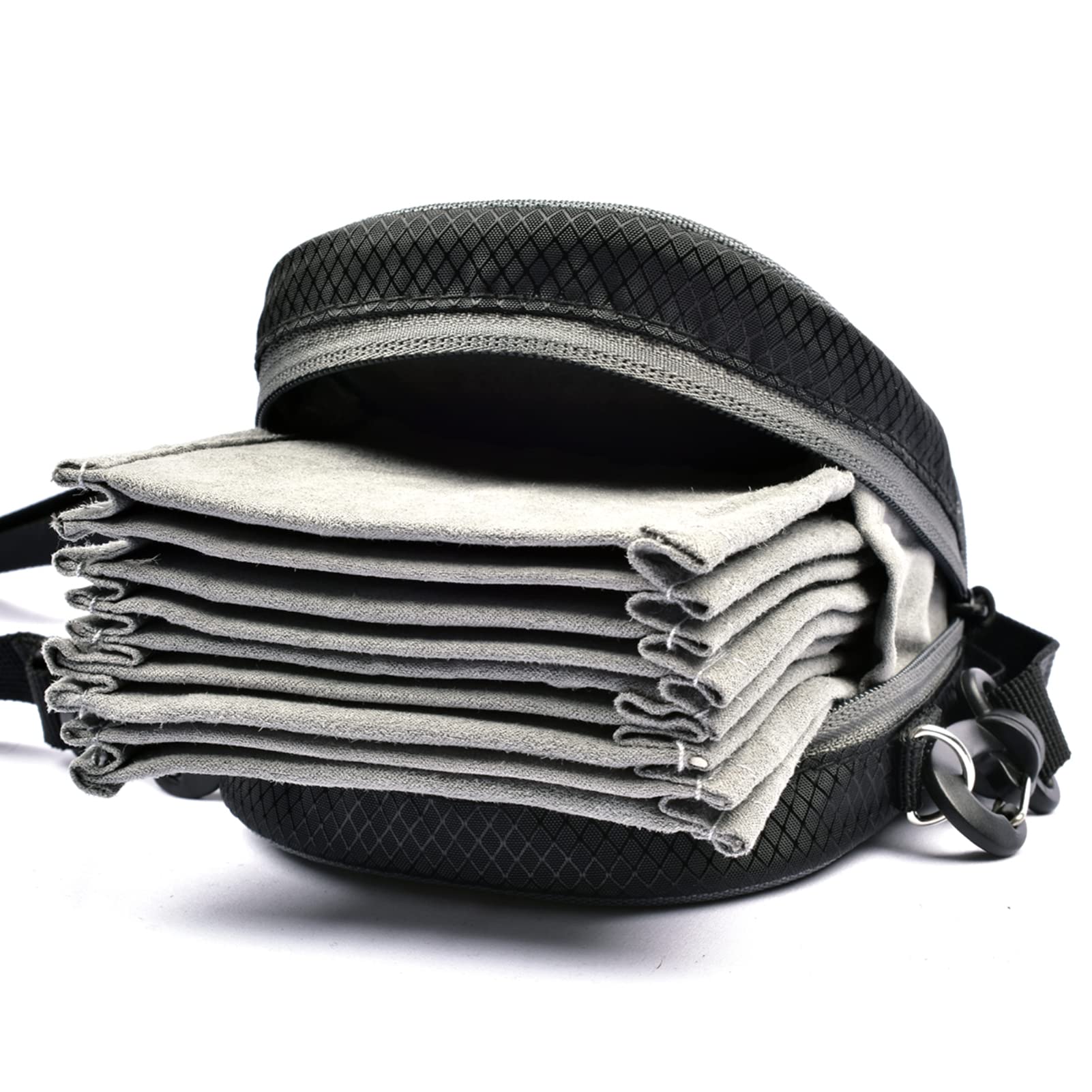 Yunseity Custodia per Filtro per Obiettivo a 8 Tasche con Tracolla, per Fotocamera in Nylon Antipolvere per Filtri Rotondi Fino a 95 Mm