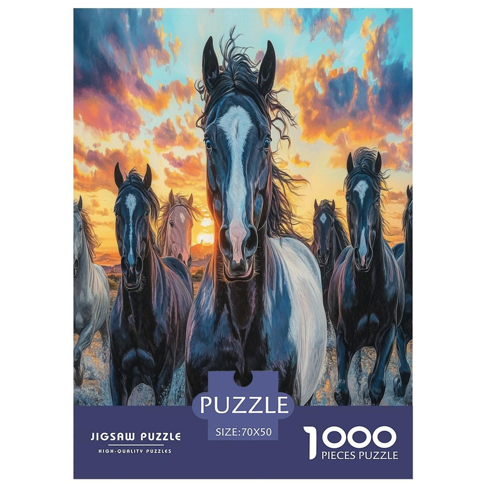 Puzzle de caballo 1000 piezas rompecabezas difícil para adultos de 70x50 cm 8
