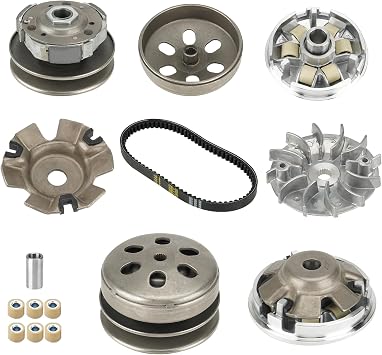 Fit for Gy6 150cc High Performance Clutch Set, Racing Scooter Variator,Fit for Gy6 125cc/150cc, for 152QMI/157QMJ Engine Scooter ATV, Including Variator and Clutch Assembly with 743 belt