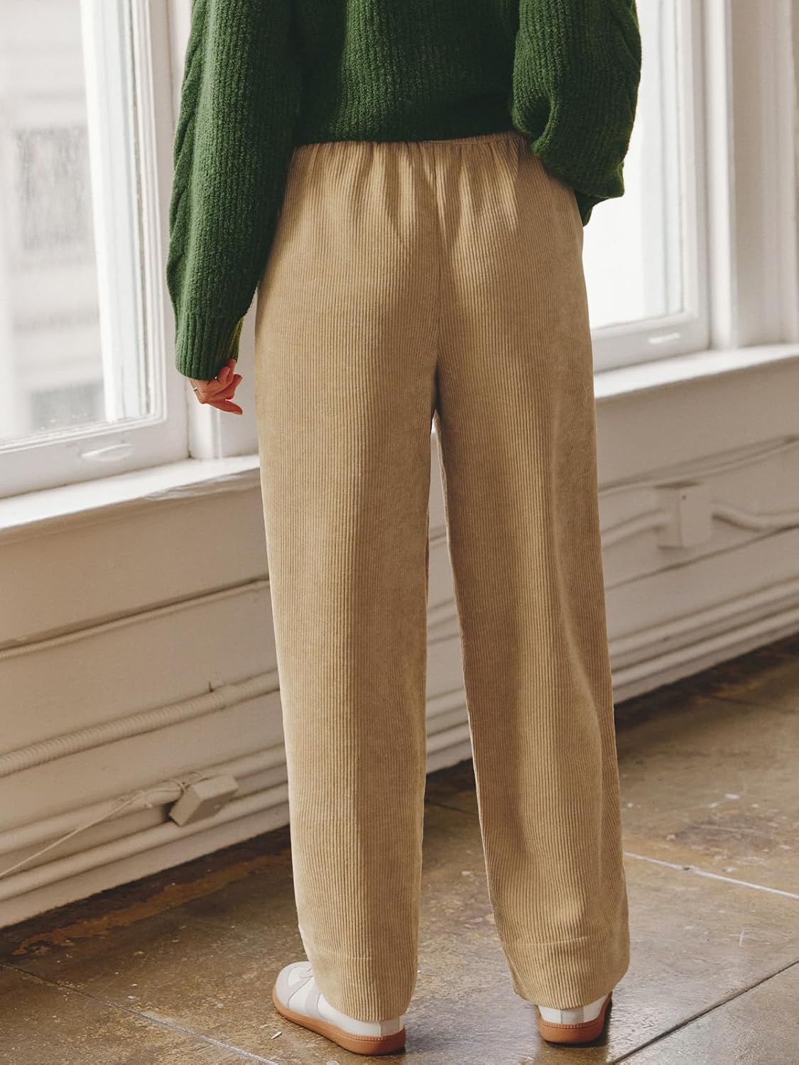 CUPSHE Womens Casual High Waist Pants Drawstring Loose Fit Fall Pants Trousers with Side Pockets - Image 4