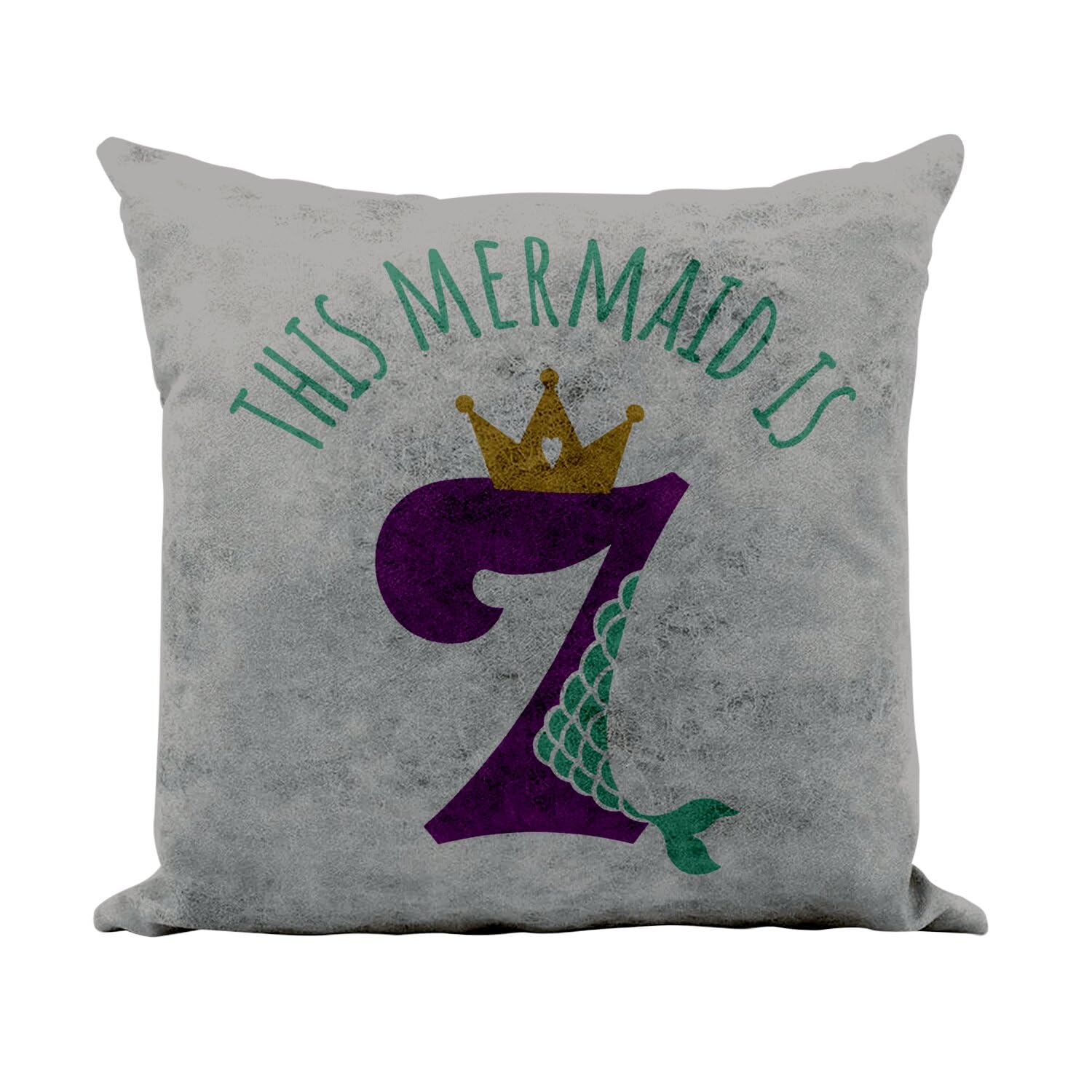Coussin similicuir gris 40x40 cm anniversaire 7 ans de la marque Fabulous