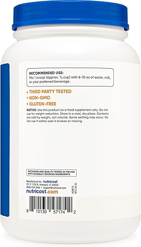 Vista 81 de Nutricost - Proteína aislada de suero de leche en polvo, sabor vainilla, 5 libras
