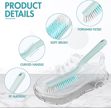 Laundry Brush Shoe Brush, 9.8 PBT Soft Bristle Cleaning Brush | PP Plastic Sturdy Handle, Professional Scrub Brush for Cleaning Fabrics, Clothes, Floors and Bathrooms