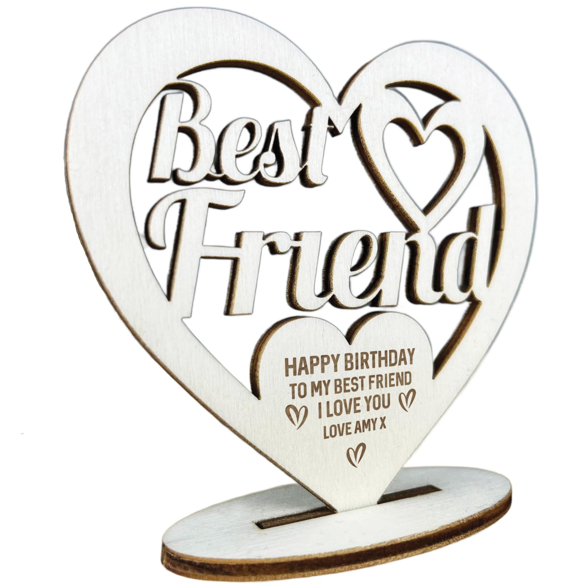 Red Ocean Birthday Gifts For Her | PERSONALISED Engraved Heart Friendship Gift For Friend | Best Friend Birthday Gifts