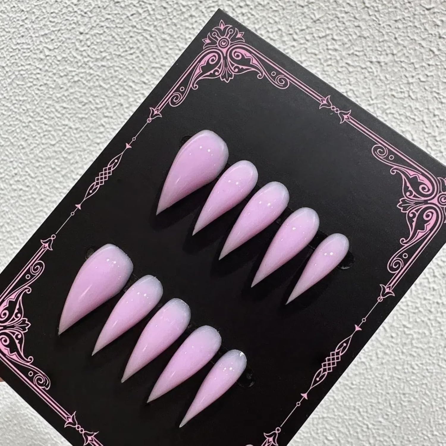 Press on Claw Nails Handmade Short Curved Stiletto Violet Press on Nails Reusable Thick Acrylic Cat Dragon Claw False Nails with Designs Eagle Claw Glossy Glue on Nail