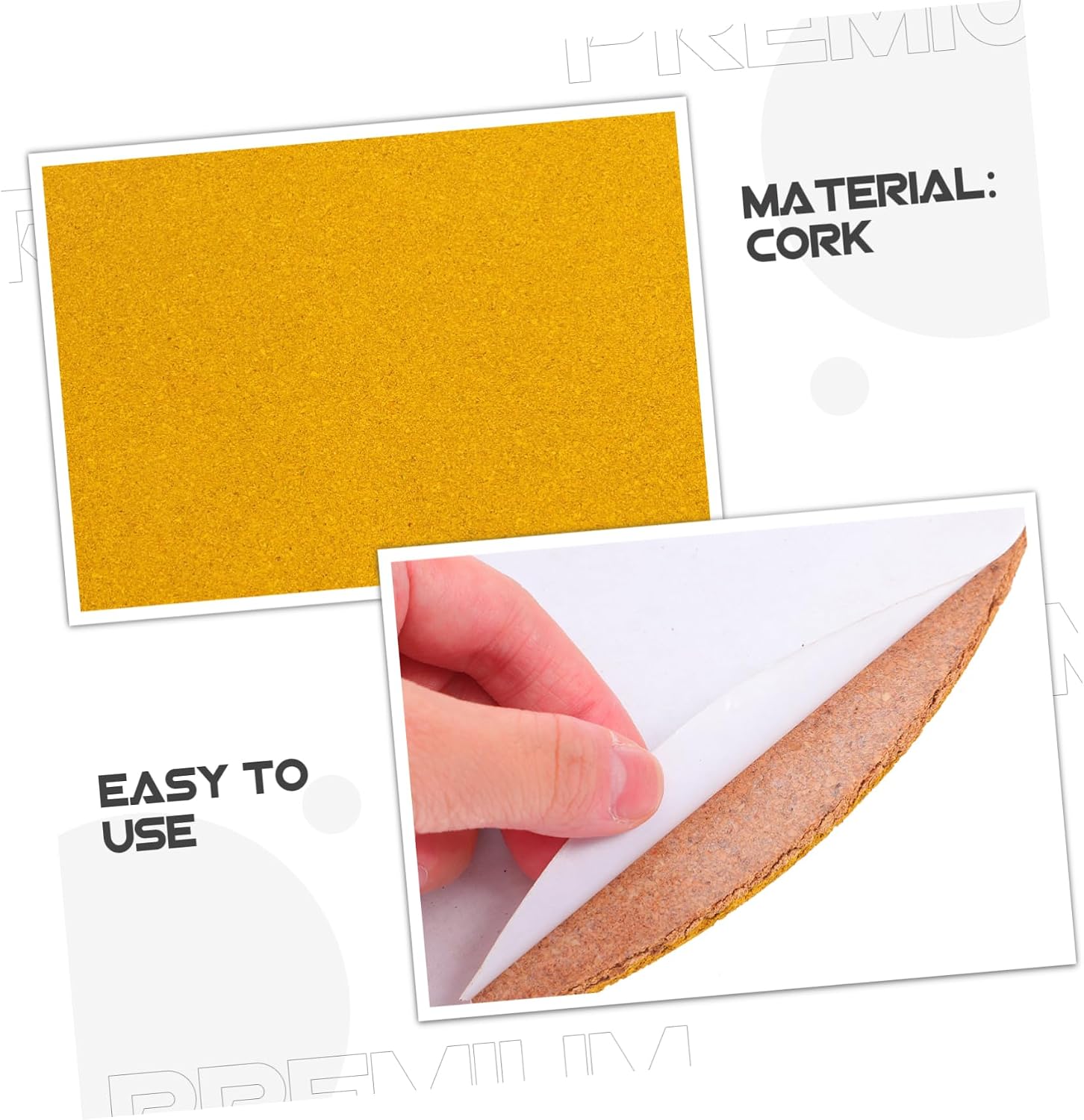 Decorative Corkboard Round Self-Adhesive Bulletin Board for Wall Decor Stylish Pin Board for Photos and Notes Girls Rooms and Offices