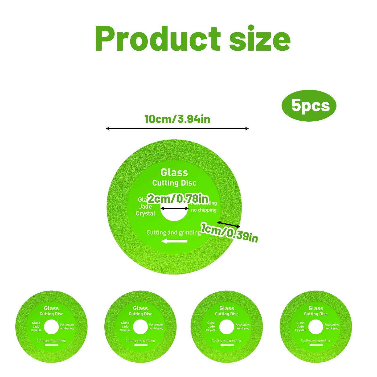 5PCS Tile Cutting Disc for Angle Grinder Diamond Glass Cutting Disc, 100mm Diameter with 20mm Inner Hole - Image 2