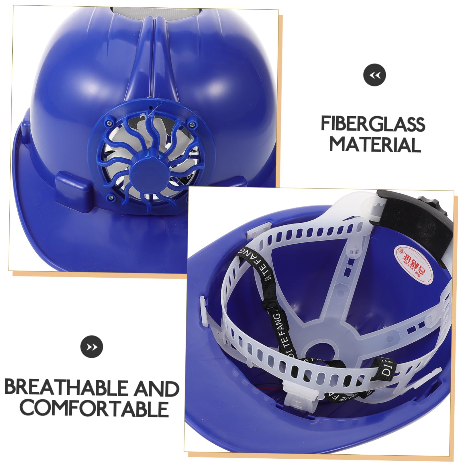 Gatuida Casco Sicurezza Solare con Ventilatore per Edilizia Casco Protettivo e Traspirante con Design Ombreggiante per Attività senza Batteria