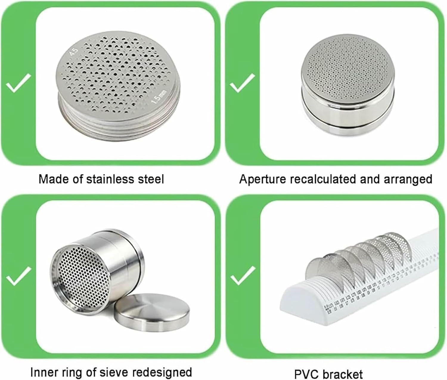 Diamond Sorting Sieve Set, Portable Stainless Steel Gem Sieve with Sieves Plate Holder, The Arrangement Aperture Design, for Diamonds of Different Sizes
