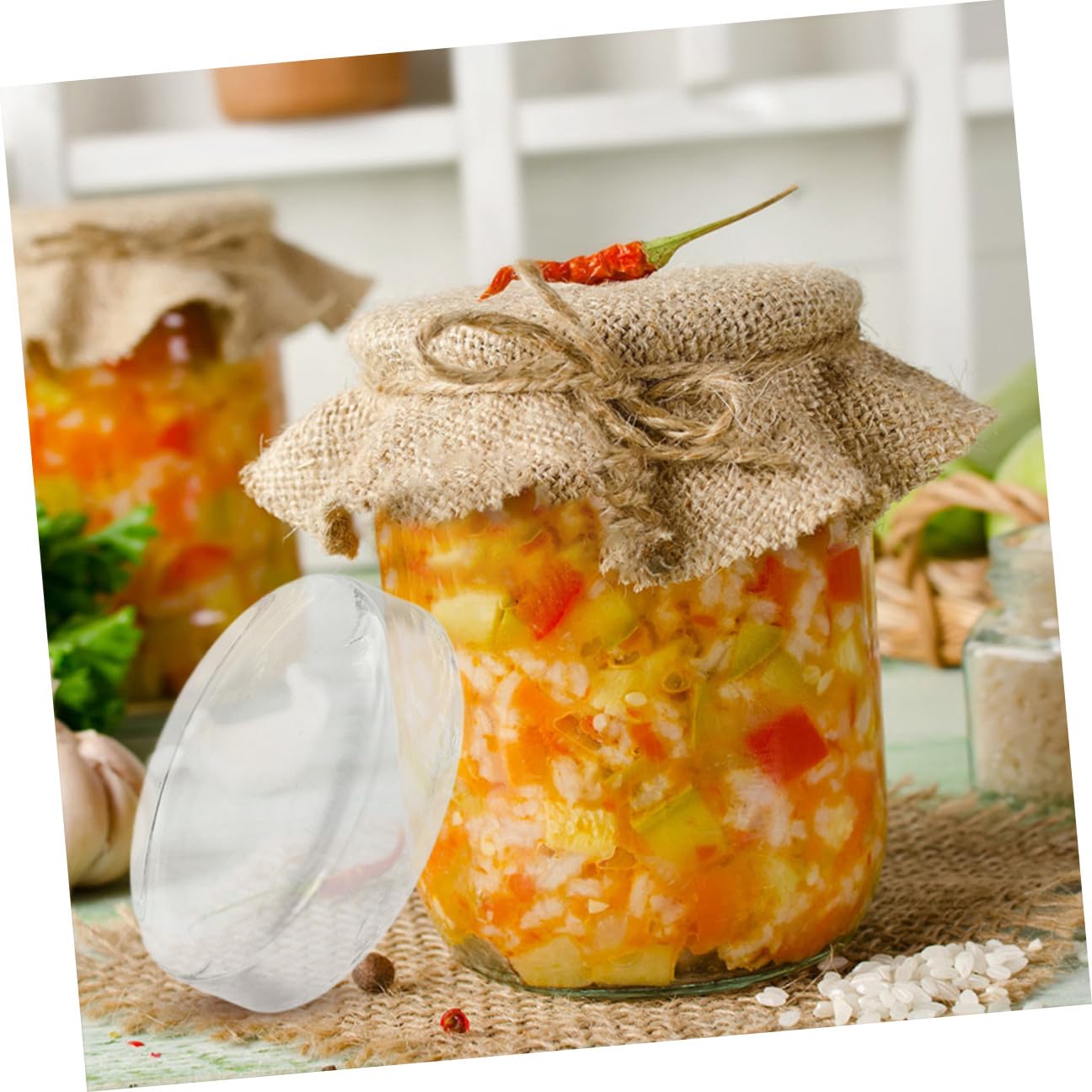 4 Stück Teiliges Glas Gärgewichte für Einmachgläser Robustes Fermentationsgewicht für Kimchi Sauerkraut Pickles Einfach zu Reinigen Vielseitig für Heim Profiküchen Geeignet