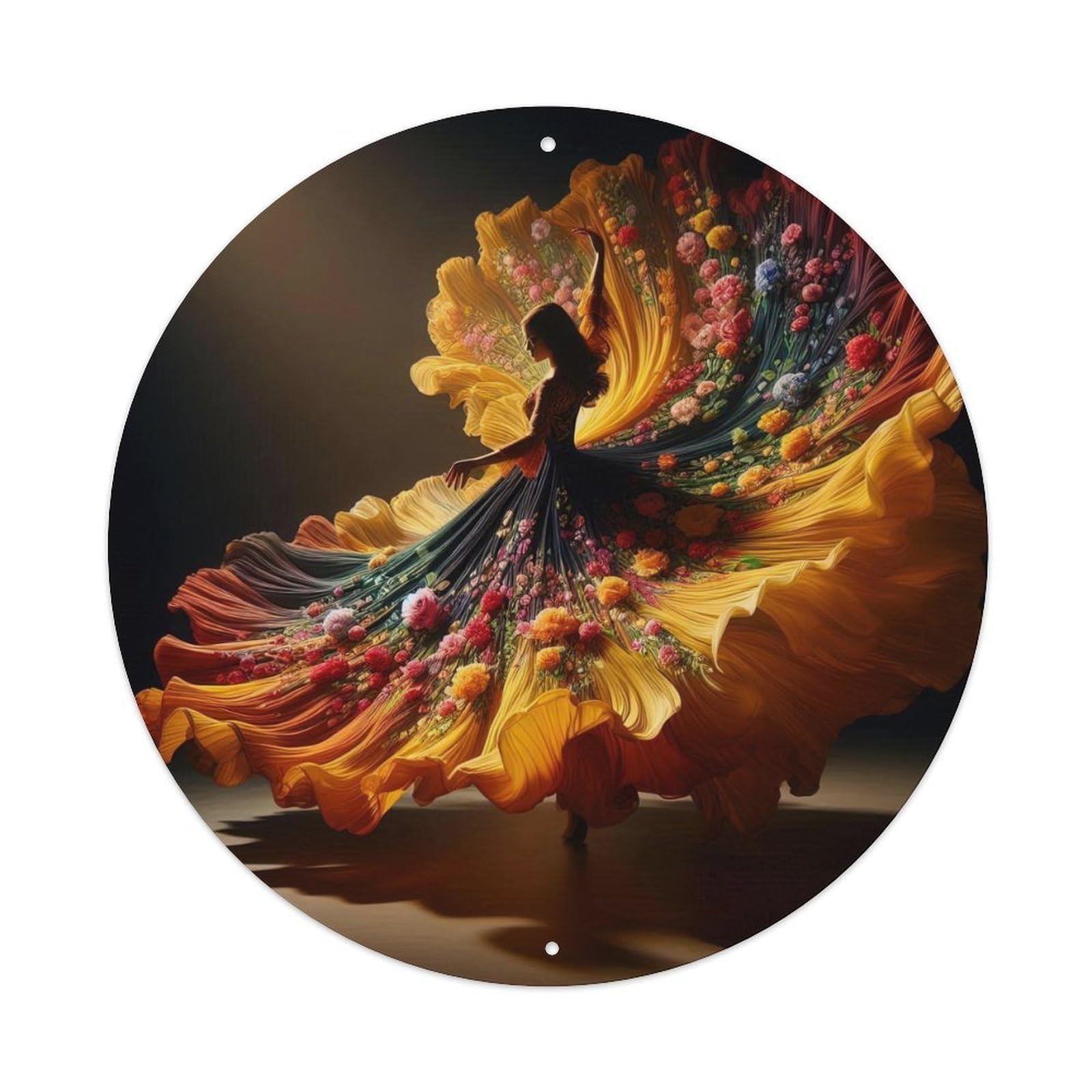 Vintage Art Dancer Vintage Metal Tin Sign Plaque Wall Decor for Cafe, Club, Garden Round Metal Poster 8x8Inch