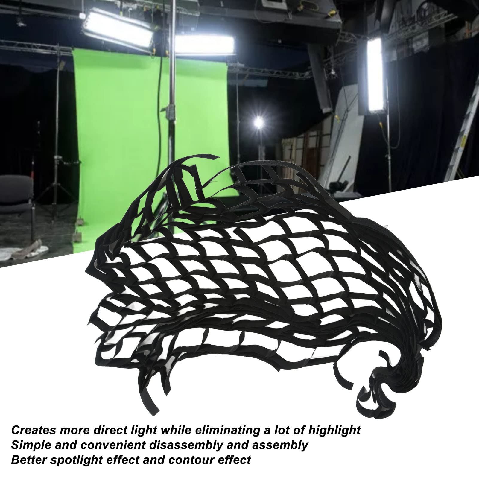 Softbox Cellular Grid, Light Focusing Softbox Grid Mesh, Foldable Softbox for Portrait and Video Shooting (80cm)