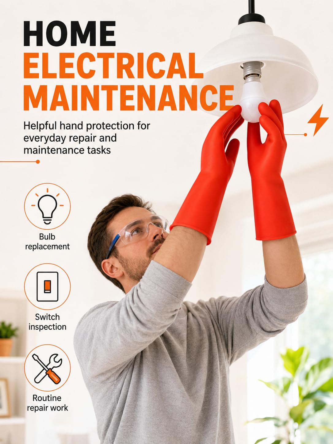 Rękawice Elektroizolacyjne, 1 Para Gumowych Rękawic Izolacyjnych Wysokiego Napięcia Klasy 00 Do Naprawy Elektryków 12KV