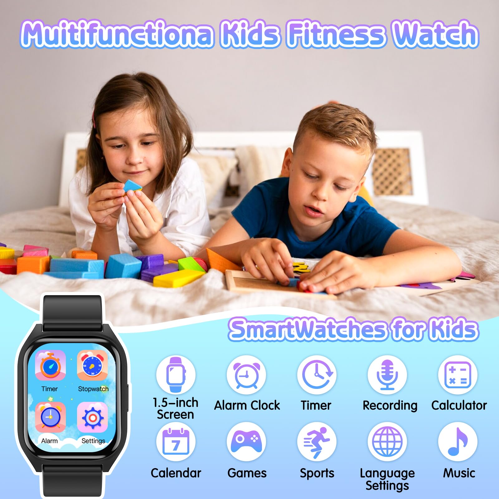 Clleylise Smart Watch for Kids, Fitness Activity Tracker, Pedometer, Heart Rate Sleep Monitor, 18 Sport Modes - Image 2