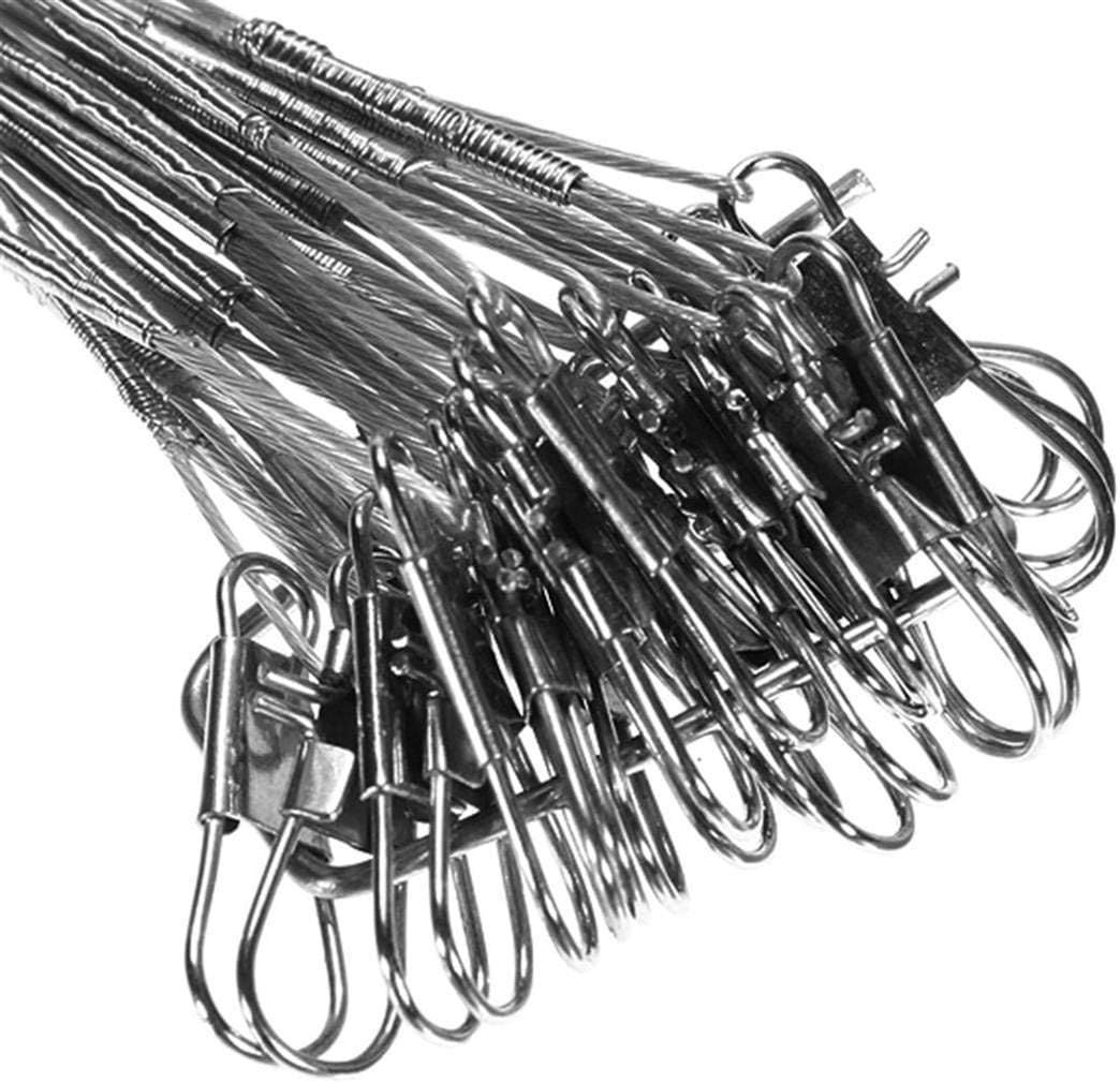OWUDE 72cs Stainless Steel Fishing Wire Leaders Braided Trace Spinning Leader Rigs Steel Wire Fishing Line (Silver)