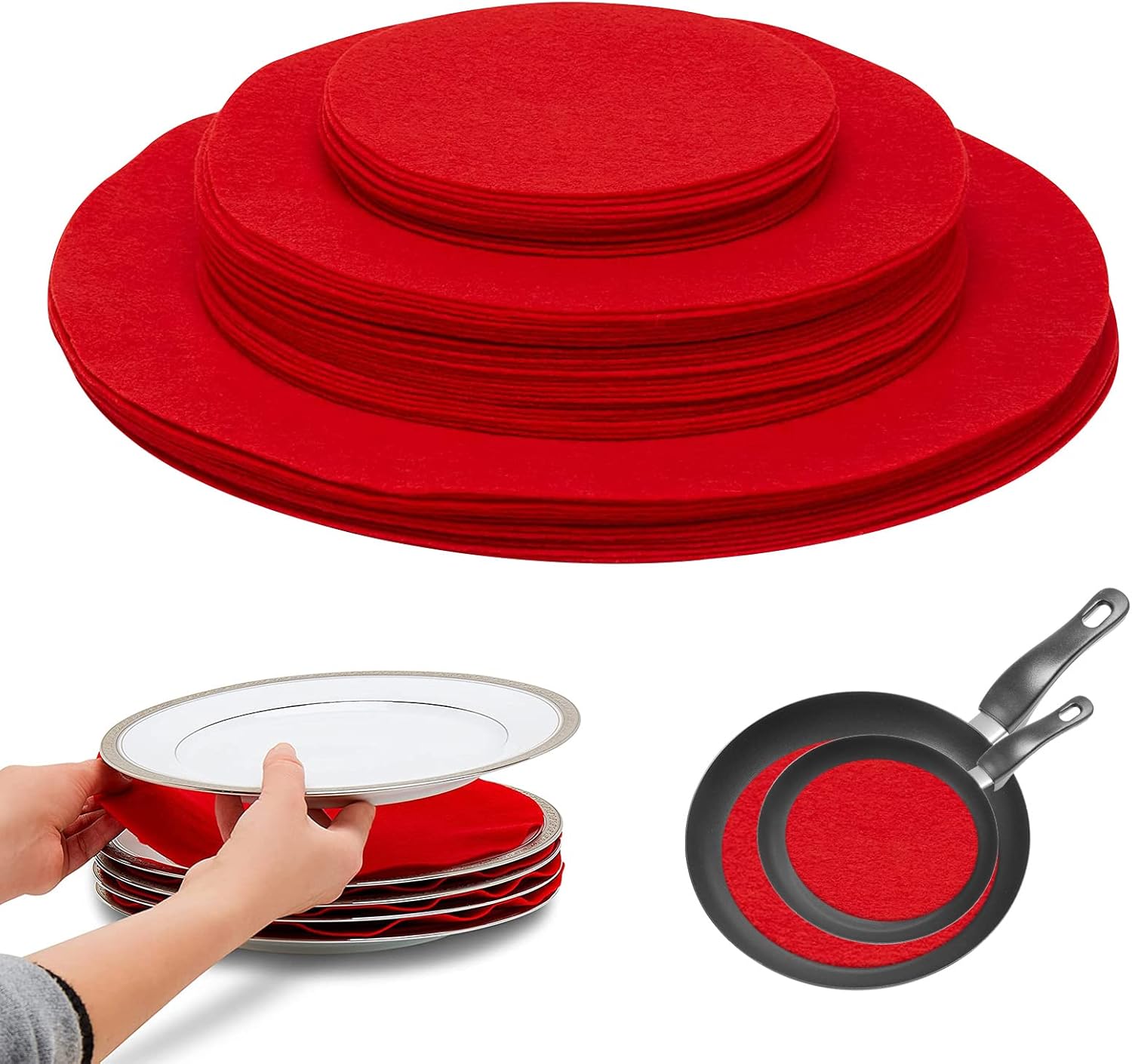 Felt Plate Storage Dividers, 36 Pack Premium Felt Round China Dish Separators Pads