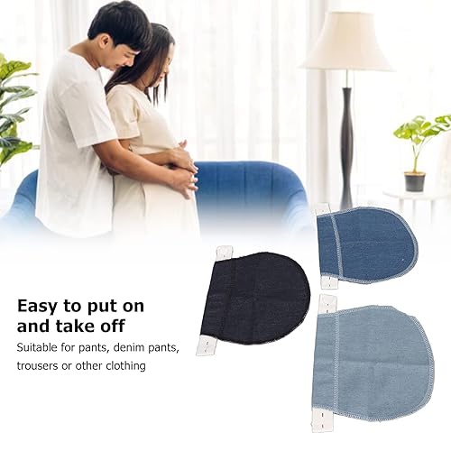 Miniatura 3 de plplaaoo Extensor de pantalones de maternidad, profesional, portátil, ajustable, suave, elástico, extensor de cintura, 3 piezas, extensores de