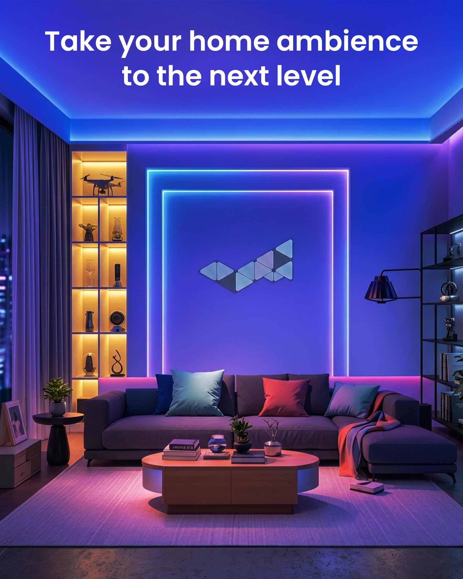 VOLIVO 200M Smart LED Strip Control App-Steuerung Bluetooth RGB Musik Sync für den Innenbereich 12V Mehrfarbig