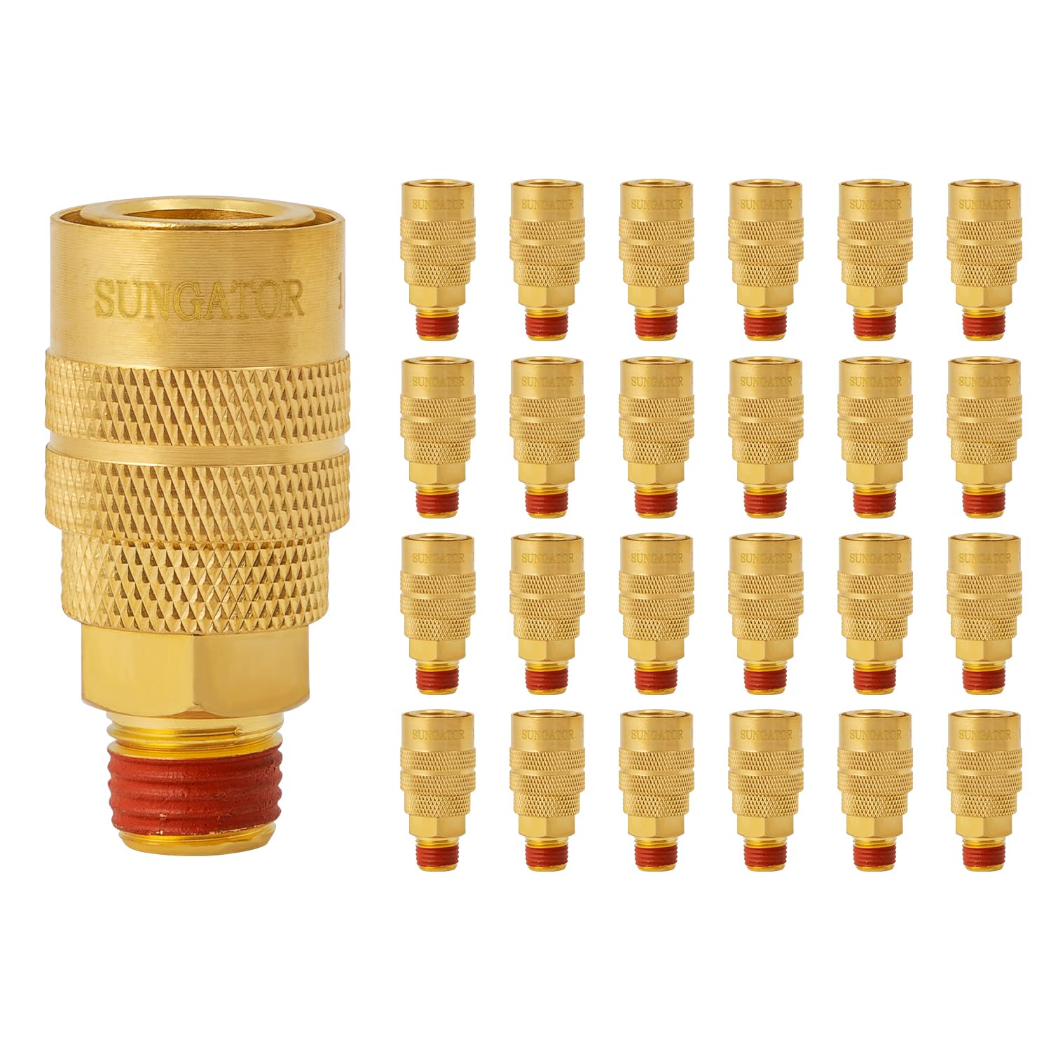 SUNGATOR 25-Pack 1/4″ Male Air Hose Fittings