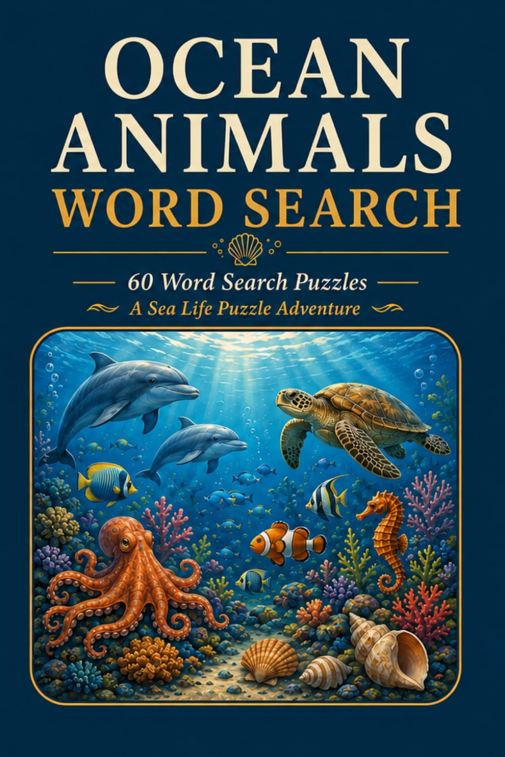 OCEAN ANIMALS WORD SEARCH 60 Word Search Puzzles A Sea Life Puzzle Adventure: 6x9 Inches, 120 Pages | 60 word search Puzzles | Solutions Included|