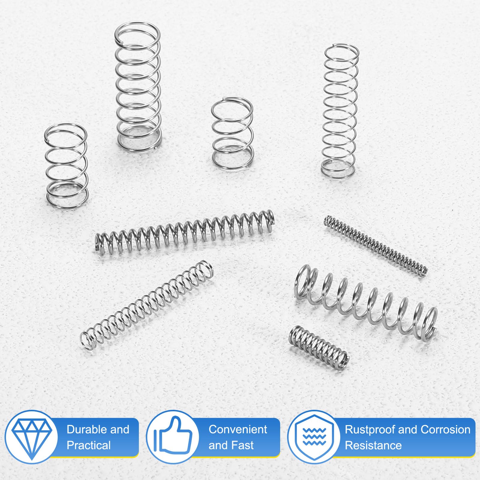 QUARKZMAN 10 sztuk sprężyn dociskowych 304 ze stali nierdzewnej 18 mm średnica zewnętrzna 1 mm drut 25 mm długość mechaniczne sprężyny do warsztatu, projektów naprawczych gospodarstwa domowego, kolor