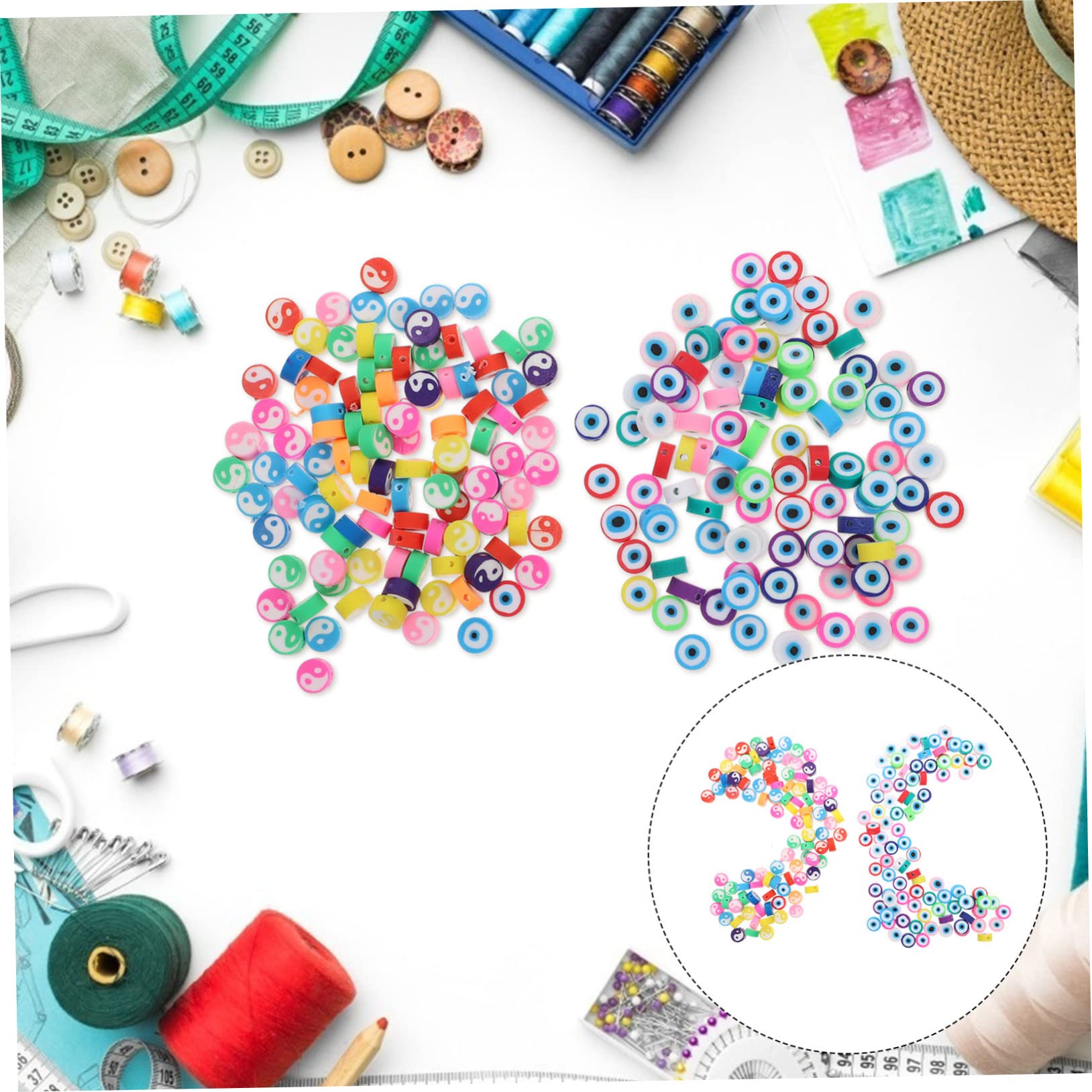 Uonlytech Kit Abalorios De Arcilla Polimérica Para Joyería Diy Accesorios Para Pulseras Y Collares Para Manualidades 200 Piezas*4
