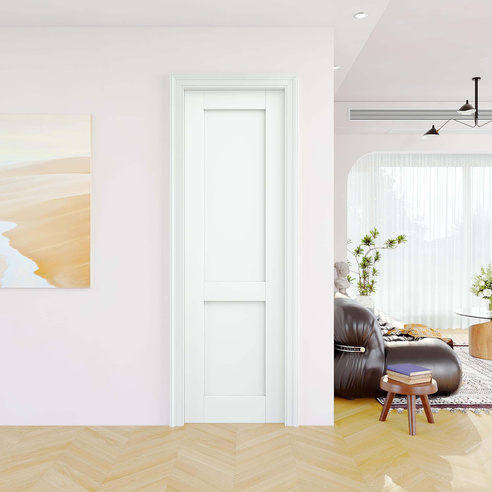 JUJUBON 18x80 Interior Door Slab 2-Panel Solid Core