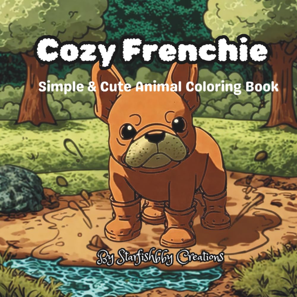 Cozy Frenchie: Simple & Cute Animal Coloring Book