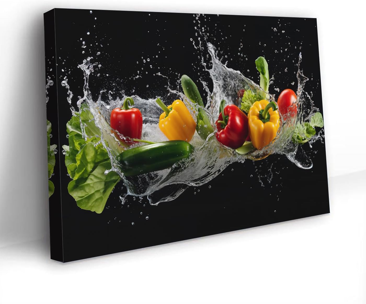 PBXBJY Spices Canvas Wall Art Colorful Spices in Spoon Pictures Print Kitchen Wall Decor Food Paintings Restaurant Decor Frame (Kitchen - 3, 16.00" x 24.00")