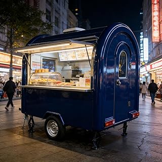 Food Truck Trailer, Mobile Kitchen for Street Vending Small Business and Outdoor Events