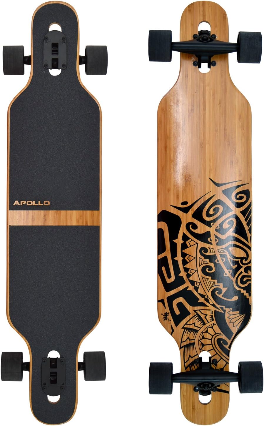 Apollo Twin Tip DT Complete Profi Fibreglass Longboard, Tuvalu, Length: 39", Width: 8,75"