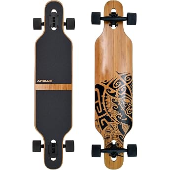 Apollo Special Edition Complete Longboard Including T-Tool, With High Speed ABEC Bearings, Drop-Through Freeride, Skating, Cr