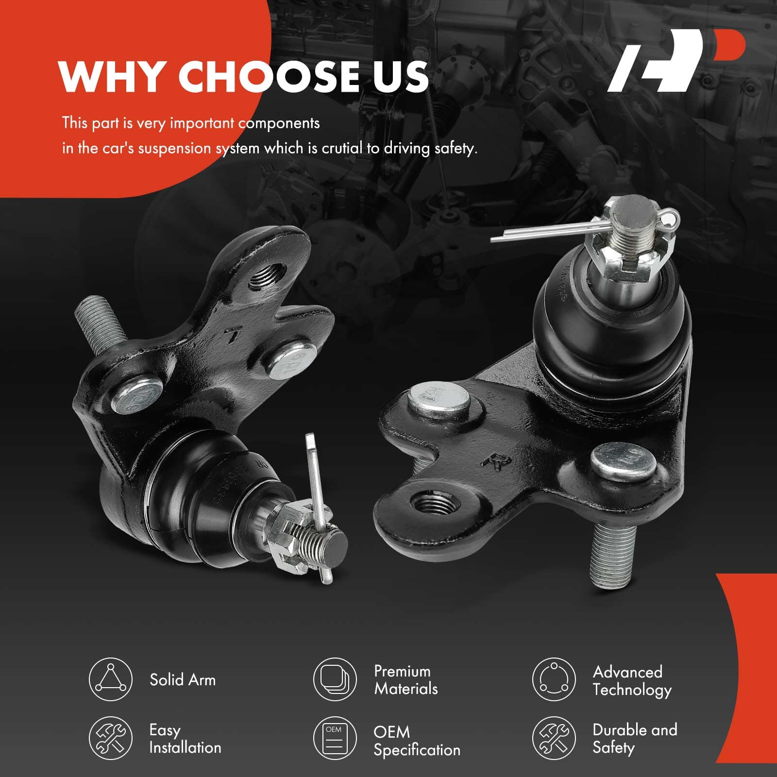 Amazon.com: A-Premium Front Lower Ball Joint - Forge Steel