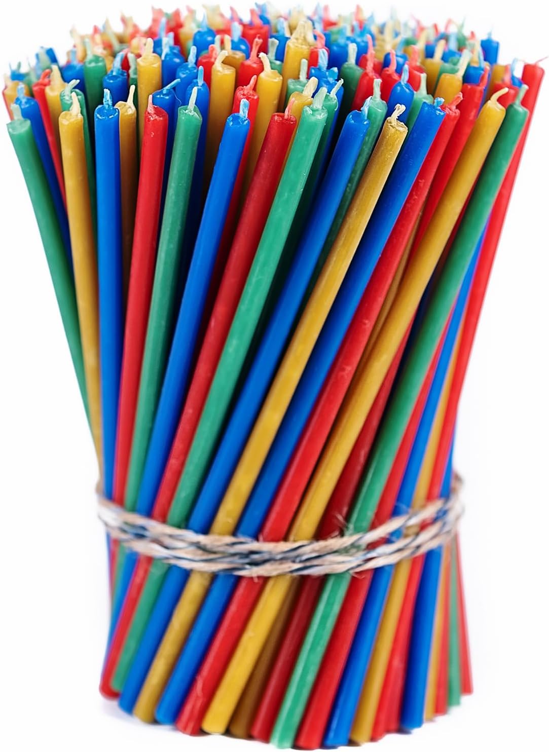 DanilovoThin Taper Beeswax Candles - Honey-Scented, Decorative Candles Ideal for Birthday Decoration or Church Prayers - 4 Colors Drip Free, Tall & Smokeless Pack of 200 pcs, 6.5 x 0.22 inch